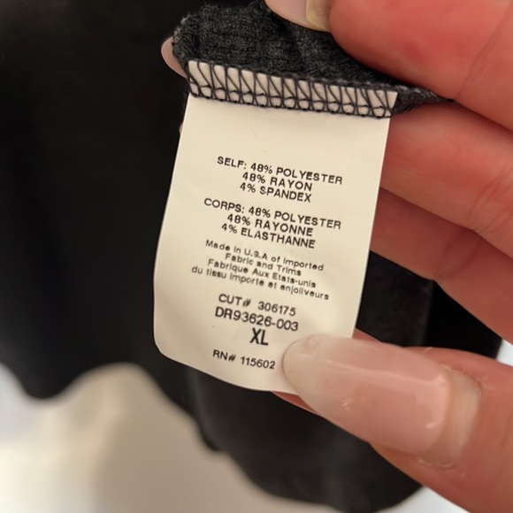 Lush Charcoal Ribbed Henley Long Sleeve Dress - Picture 5 of 10